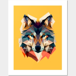 Wolf Geometric Colourful Portrait Posters and Art